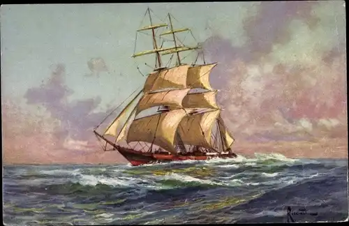 Künstler Ak Segelschiff auf dem Meer