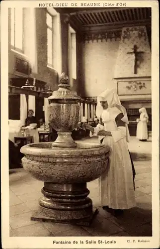 Ak Beaune Côte d’Or, Hotel Dieu, Fontaine de la Salle St. Louis