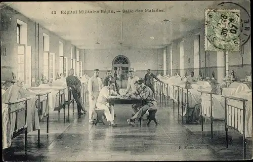 Ak Hopital Militaire Begin, Salle des Malades, französisches Lazarett