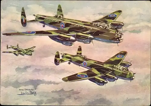 Künstler Ak Petit, Louis, Britische Militärflugzeuge, Avro Lancaster I