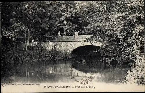 Ak Fontenay sur Loing Loiret, Pont sur la Clery