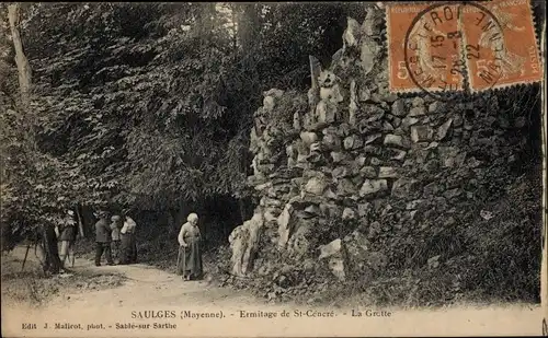 Ak Saulges Mayenne, Ermitage de St. Cenere, La Grotte
