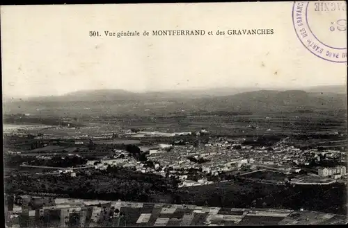 Ak Montferrand Gironde, Vue generale et des Gravanches