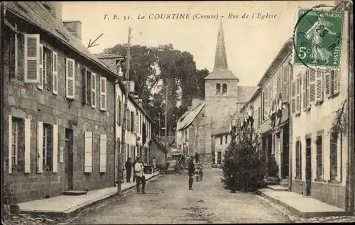 Ak La Courtine Creuse, Rue de l'Eglise