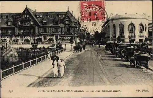 Ak Deauville La Plage Fleurie Calvados, La Rue Gontaut Biron
