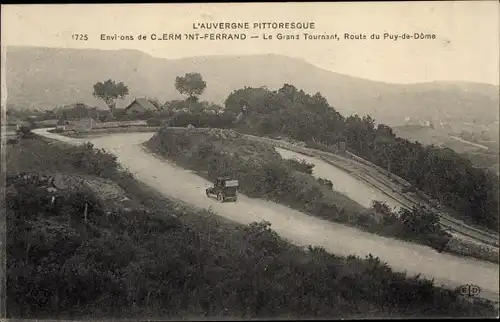 Ak Clermont Ferrand Puy de Dôme, Le Grand Tournant, Route du Puy de Dome