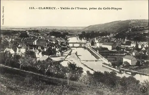 Ak Clamecy Nievre, Vallee de l'Yonne, prise du Crot Pincon