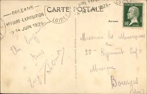 Ak Orléans Loiret, Ortsansichten, Denkmal, Blumen, Bahnhof, Souvenir