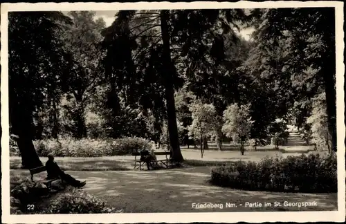 Ak Strzelce Krajenskie Friedeberg Neumark Ostbrandenburg, St. Georgspark