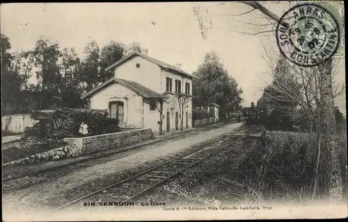 Ak Ain Seynour Sennour Algerien, La Gare, Bahnhof Gleisseite