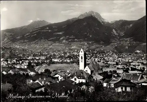 Ak Marling Marlengo Südtirol, Panorama mit Meran