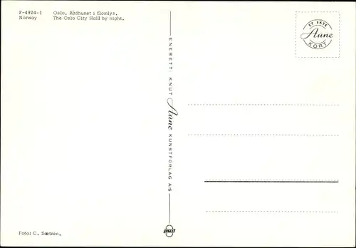 Ak Oslo Norwegen, The Oslo City Hall by night