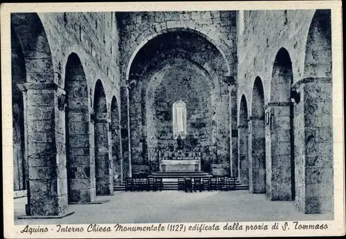 Ak Aquino Lazio Italien, Interna Chiesa Monumentale edificata dalla prozia di S. Tommaso