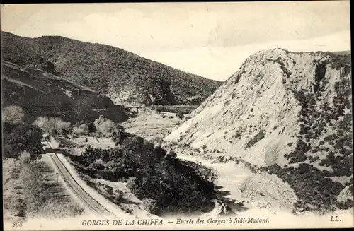 Ak Gorges de la Chiffa Algerien, Entrée des Gorges à Sidi Madani