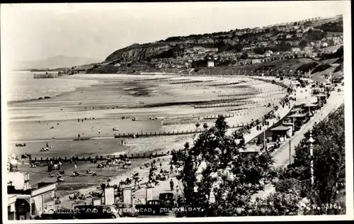 Ak Colwyn Bay Wales, Promenade and Penmaen Head