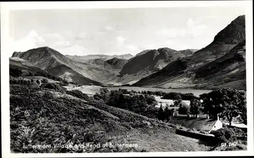 Ak Buttermere Cumbria England, Village, Head of Buttermere