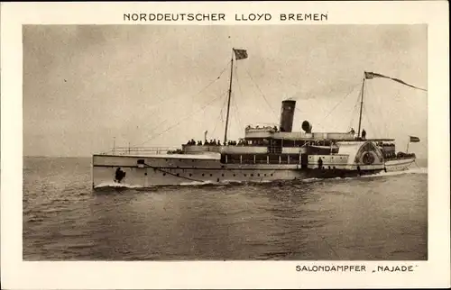 Ak Salondampfer Najade, Norddeutscher Lloyd Bremen