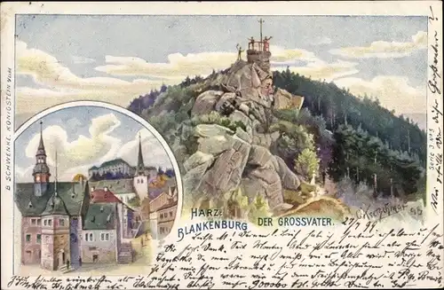 Künstler Ak Kretschmar, Blankenburg am Harz, Der Großvater, Berggesicht