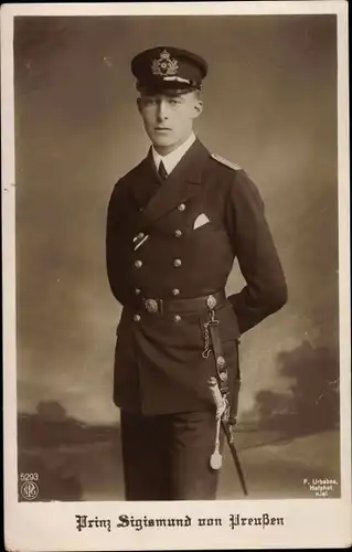 Ak Prinz Sigismund von Preußen, Leutnant zur See, Uniform