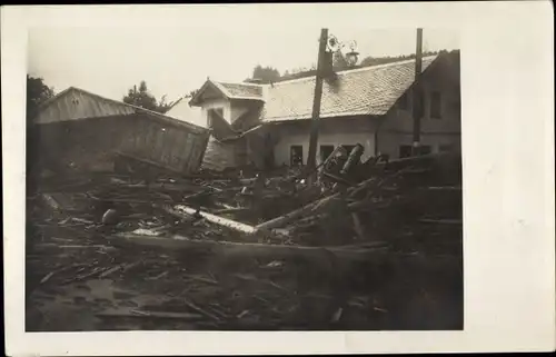 Foto Ak Oggersheim Ludwigshafen am Rhein, Hochwasser, Trümmer