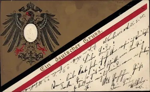 Präge Litho Ein deutscher Gruß, Kaiser Wilhelm II., Portrait