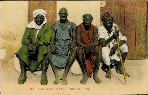 Ak Scenes et Types, Negres, vier Männer, Afrikaner