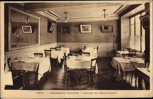 Ak Lyon Rhône, Brasserie Georges, Salon du Restaurant, Innenansicht