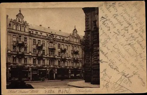 Foto Ak Wiesbaden in Hessen, Hotel Grüner Wald