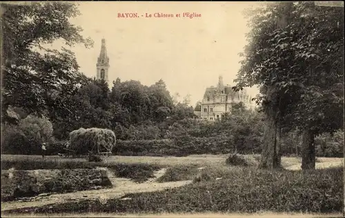 Ak Bayon Meurthe et Moselle, Le Chateau, L'Eglise