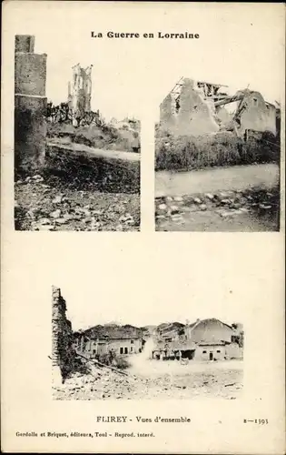 Ak Flirey Meurthe et Moselle, Vue d'ensemble, Kriegszerstörungen, I. WK