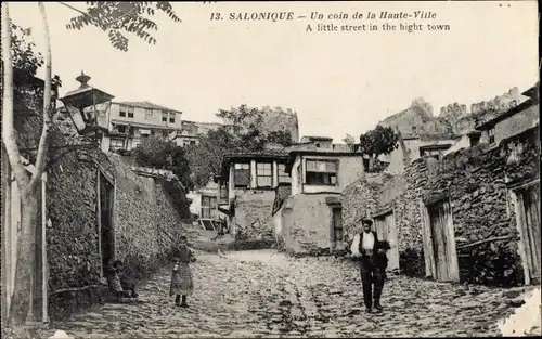 Ak Thessaloniki Griechenland, Un coin de la Haute Ville
