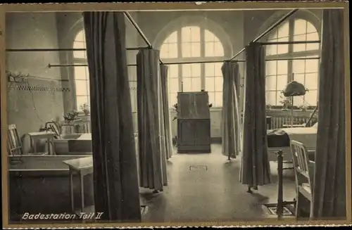 Ak Düsseldorf am Rhein, Theresien Hospital, Badestation Teil II