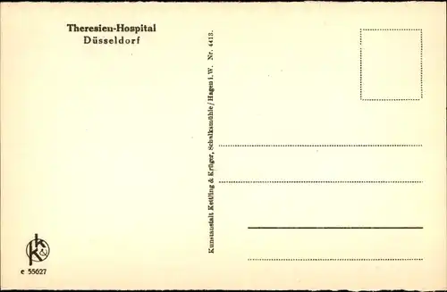 Ak Düsseldorf am Rhein, Theresien Hospital, Privatzimmer