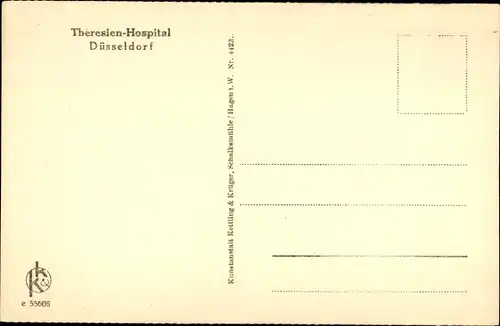 Ak Düsseldorf am Rhein, Theresien Hospital, Operationsraum, septisches Zimmer