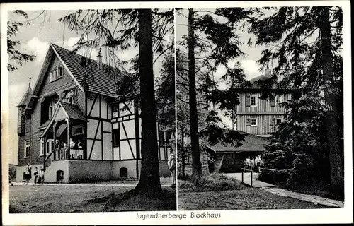 Ak Tillkausen Reichshof im Oberbergischen Kreis, Jugendherberge Blockhaus