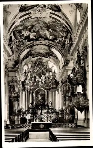 Ak Amorbach im Odenwald Unterfranken, Abteikirche, Hochaltar