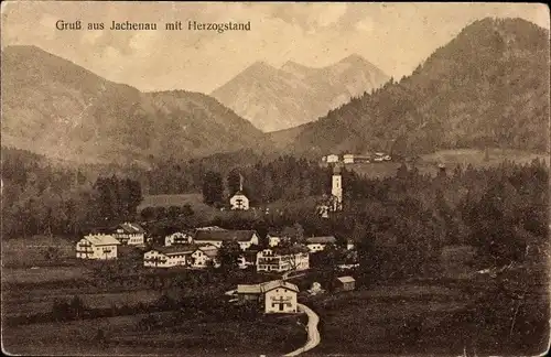 Ak Jachenau in Oberbayern, Gesamtansicht, Herzogstand