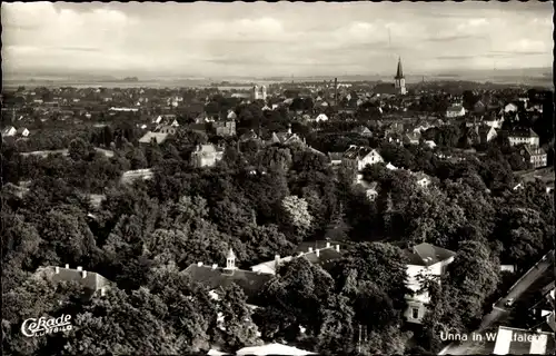 Ak Unna in Westfalen, Stadtbild aus der Vogelschau