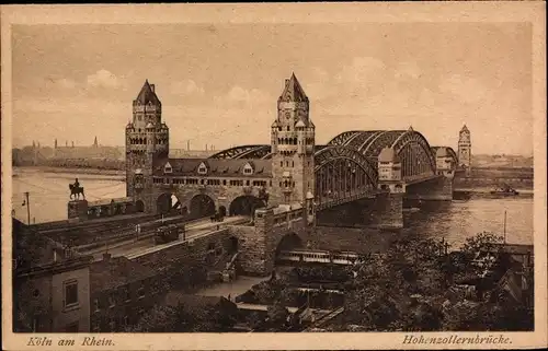 Ak Köln am Rhein, Hohenzollernbrücke
