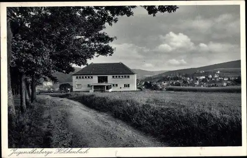 Ak Hilchenbach Nordrhein Westfalen, Jugendherberge, Außenansicht, Blick auf den Ort