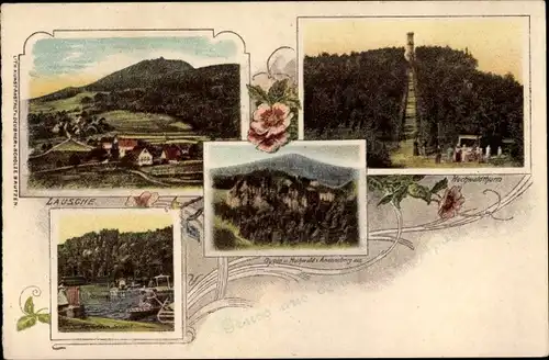 Ak Oybin in der Oberlausitz, Zittauer Gebirge, Hochwald, Hvozd, Hochwaldturm, Lausche, Ort