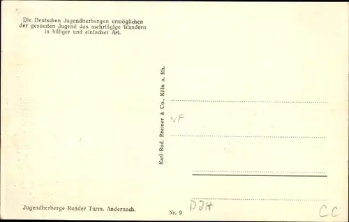 Ak Andernach am Rhein, Jugendherberge Runder Turm