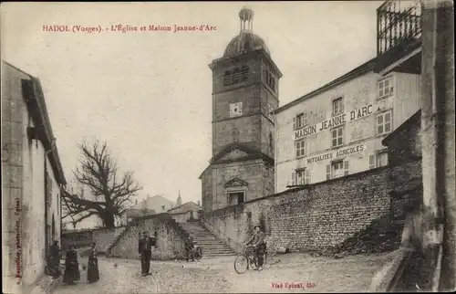 Ak Hadol Vosges, L'Eglise, Maison Jeanne d'Arc