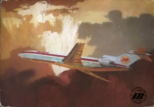 Ak Spanisches Passagierflugzeug, Iberia, Boeing 727