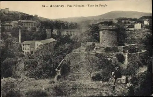 Ak Annonay Ardeche, Parc Riboulon, Tour du Peuple