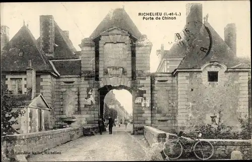 Ak Richelieu Indre et Loire, Porte de Chinon