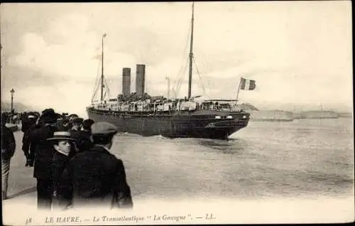 Ak Le Havre Seine Maritime, Le Transatlantique La Gascogne, CGT