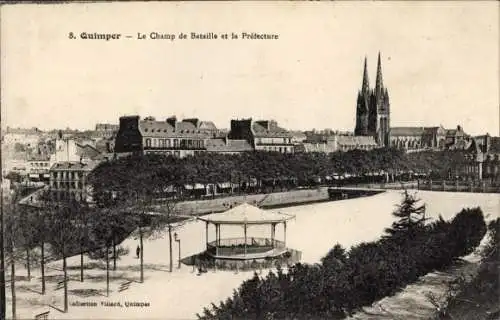 Ak Quimper Finistère, Le Champ de Bataille, Prefecture