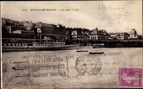 Ak Évian les Bains Haute Savoie, Le Lac