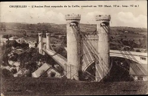 Ak Cruseilles Haute Savoie, L'Ancien Pont suspendu de la Caille